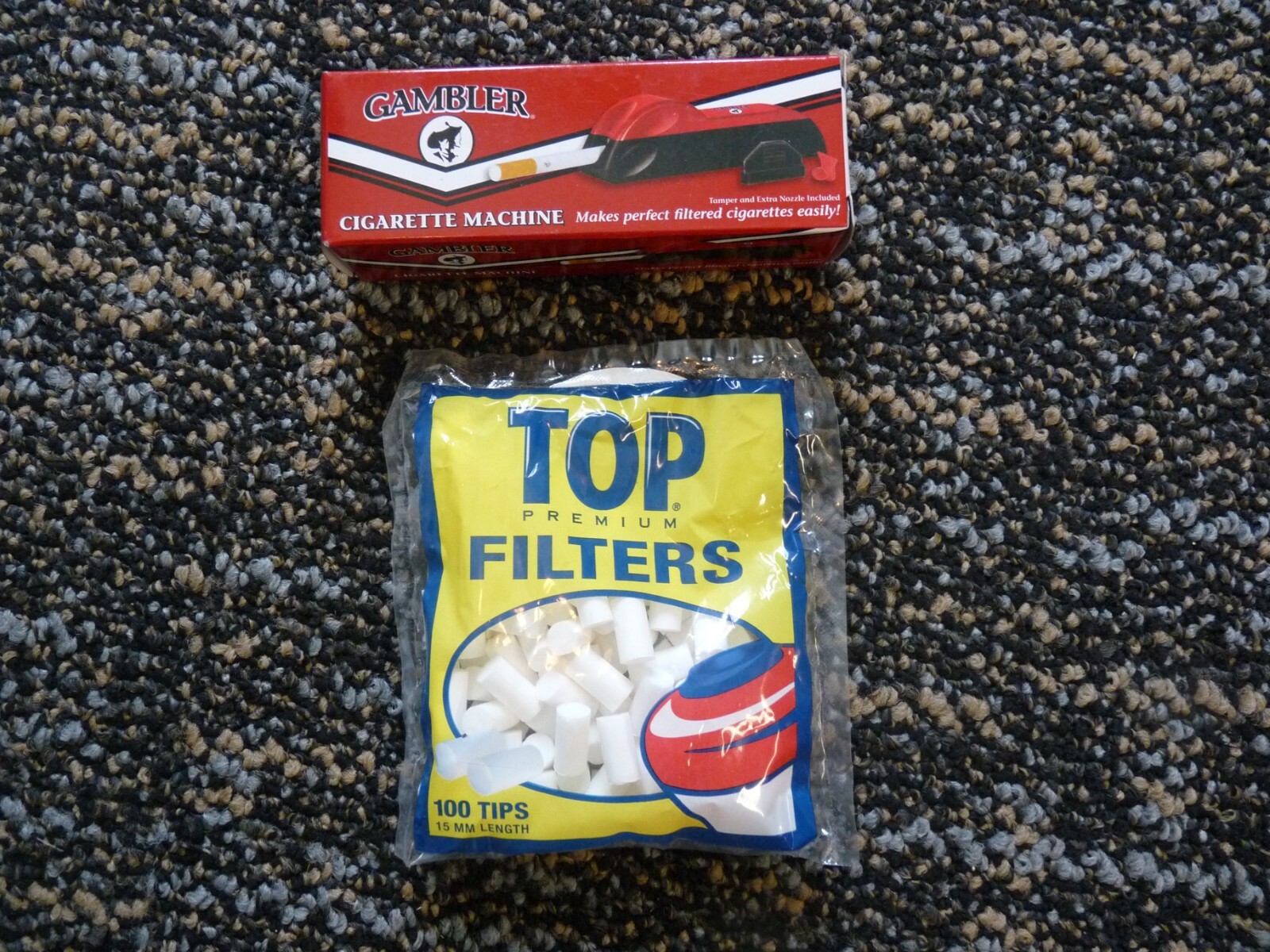Gambler Cigarette Machine and Top Premium Filters - 100 Tips - New in Package