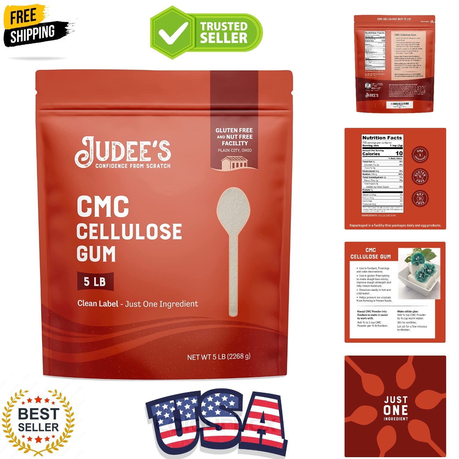 CMC Powder - Thickener for Fondant & Gluten-Free Frosting - Ice Cream Stabili...