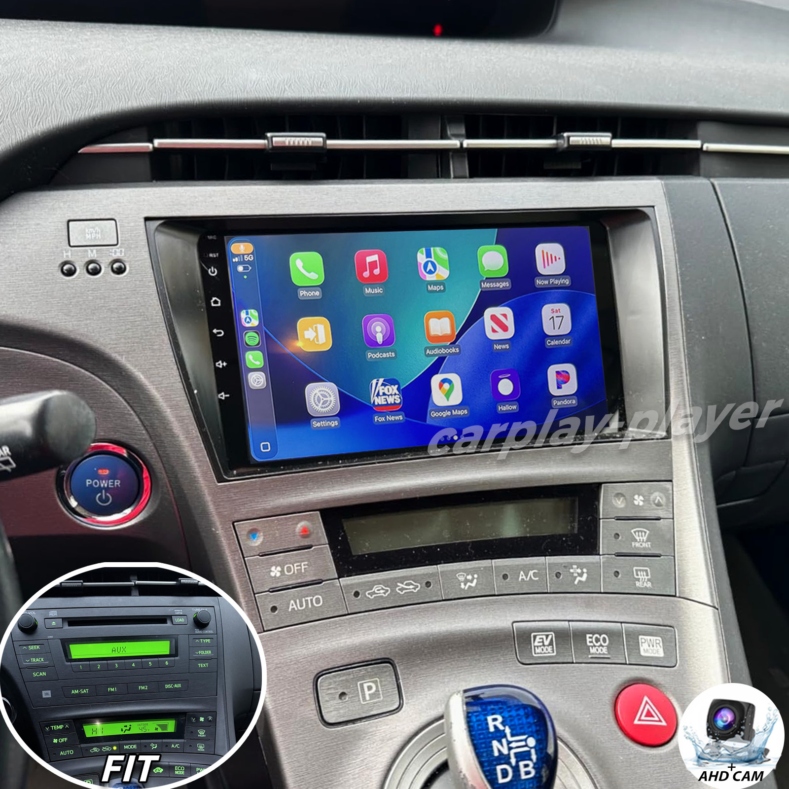 Carplay 2+32GB For Toyota Prius 2010-2015 Android 15 Car Radio Stereo GPS Camera
