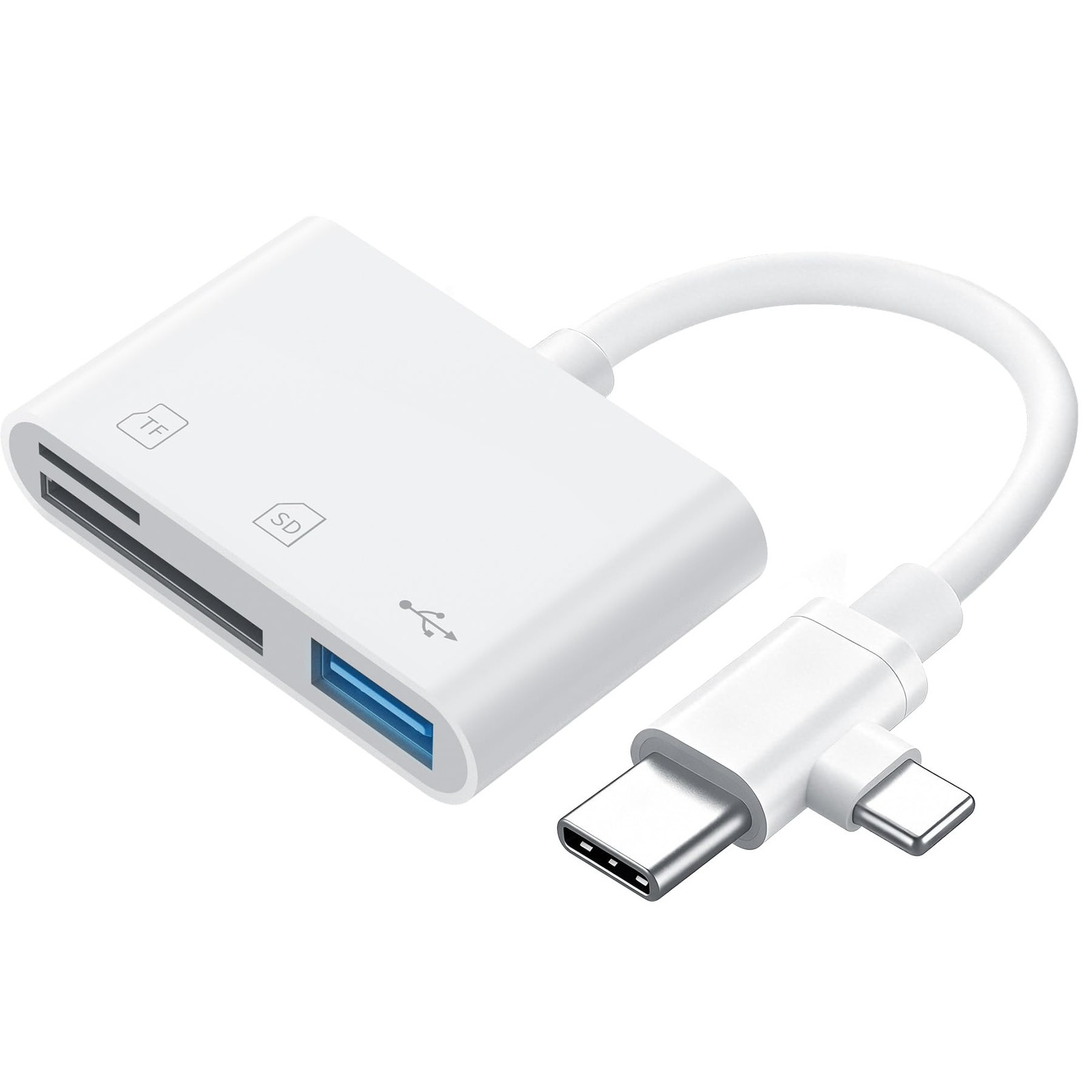 SD Card Reader for iPhone iPad, Micro Memory white