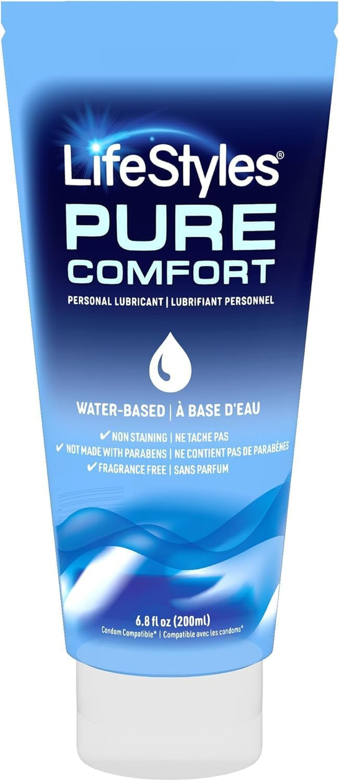Pure Comfort Water Based Personal Lubricant, 6.8 fl oz,1 Pack, pH-Balanced, Tran