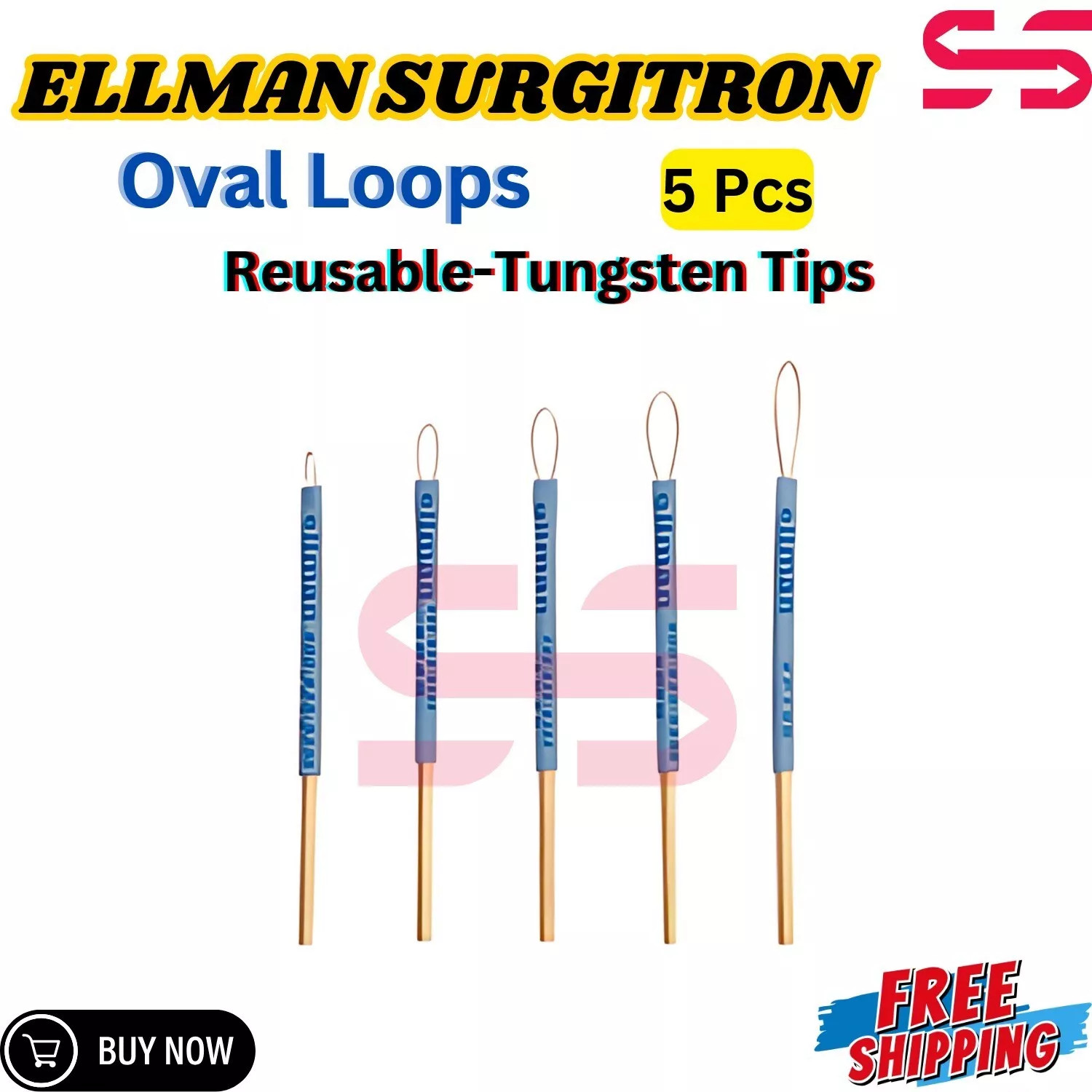 Ellman Surgitron Diamond loop Electrodes 5 Pcs Reusable-Tungsten Tips New CE.