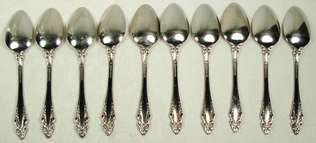 BAROQUE GORHAM STAINLESS 10 TEASPOONS PIERCED