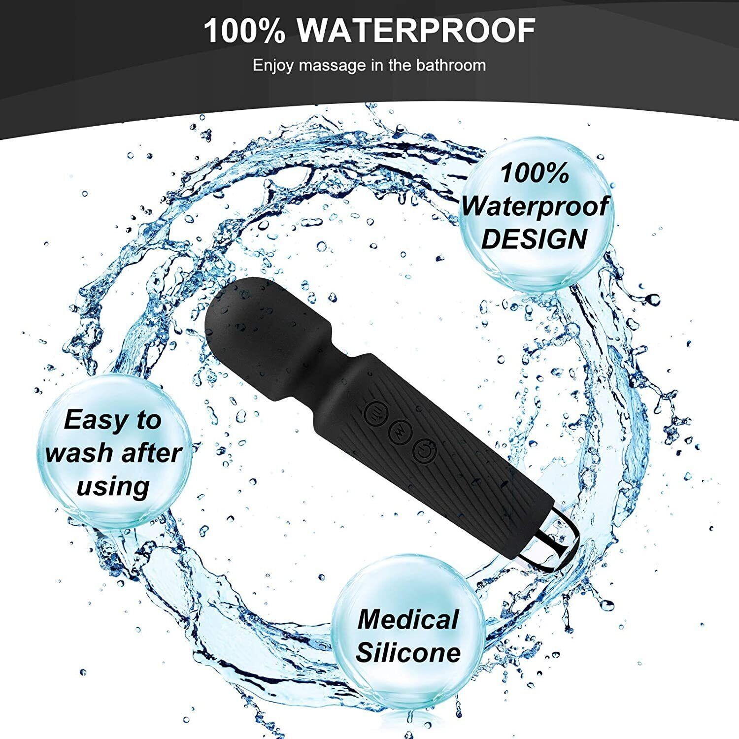 Handheld Massager Vibrator 3 colors Rechargeable 20 Speed Wand Vibrating Massage