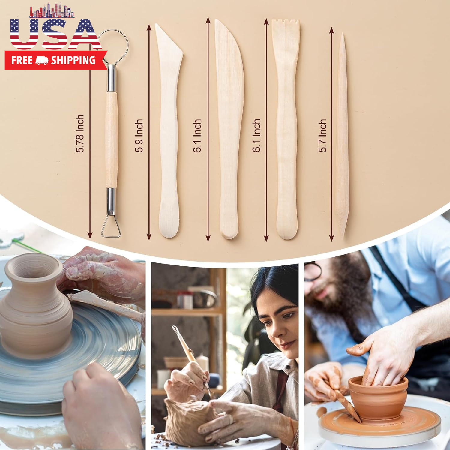 Clay Tools Kit, 27 PCS Pottery Tools, Practical Polymer Clay Sculpting Tools Kit