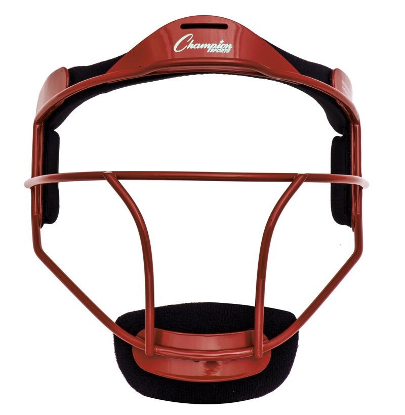 Champion Sports Softball ADULT Pitcher / Fielder Mask, Wide Vision, Red