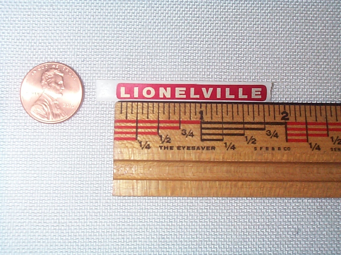 Lionel 145 Gateman 145-25 Lionelville Adhesive Sticker 8 Pieces NOS!