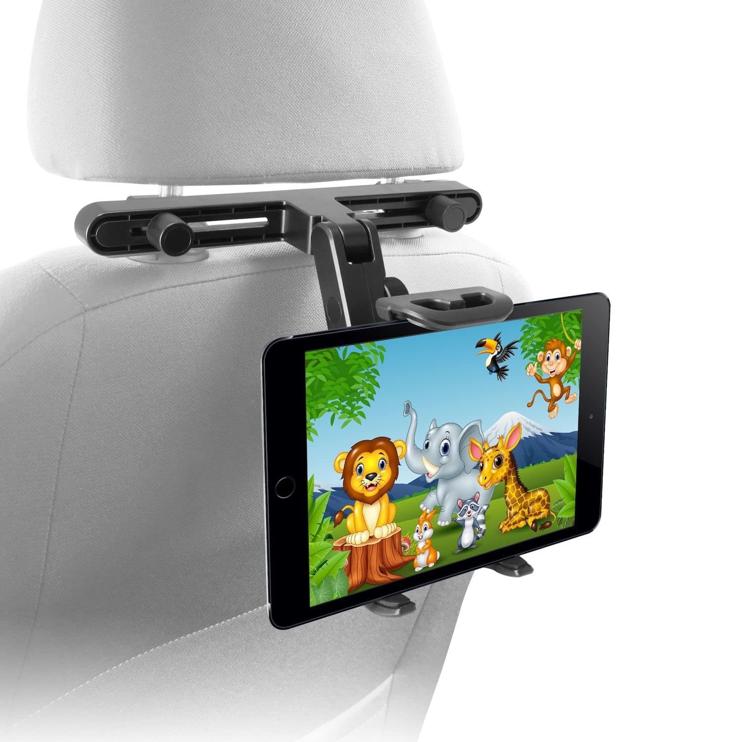 Macally Tablet Holder for Car Headrest | iPad Backseat 0.5 pounds, Black