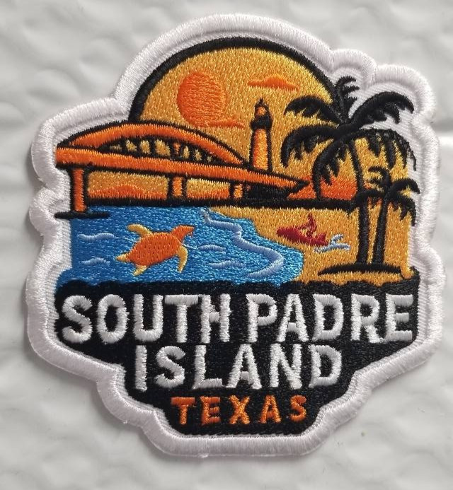 South Padre Island Texas Embroidered Patch approx 3x3.25"