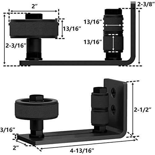 2pcs Adjustable Floor Guide for Sliding Barn Door Bottom,8 Assemble Setup