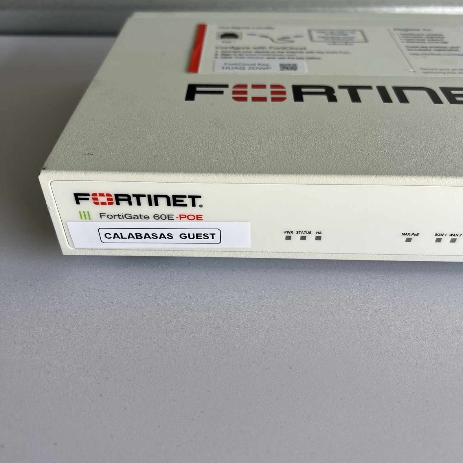 Fortinet Fortigate FG-60E POE Network Security Firewall without AC ADAPTER