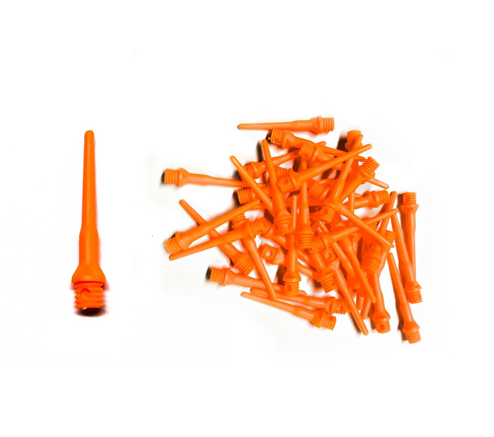 Neon Orange Long Tufflex Extra Strong 2BA 3/16" Thread Soft Tip Dart Points 1...