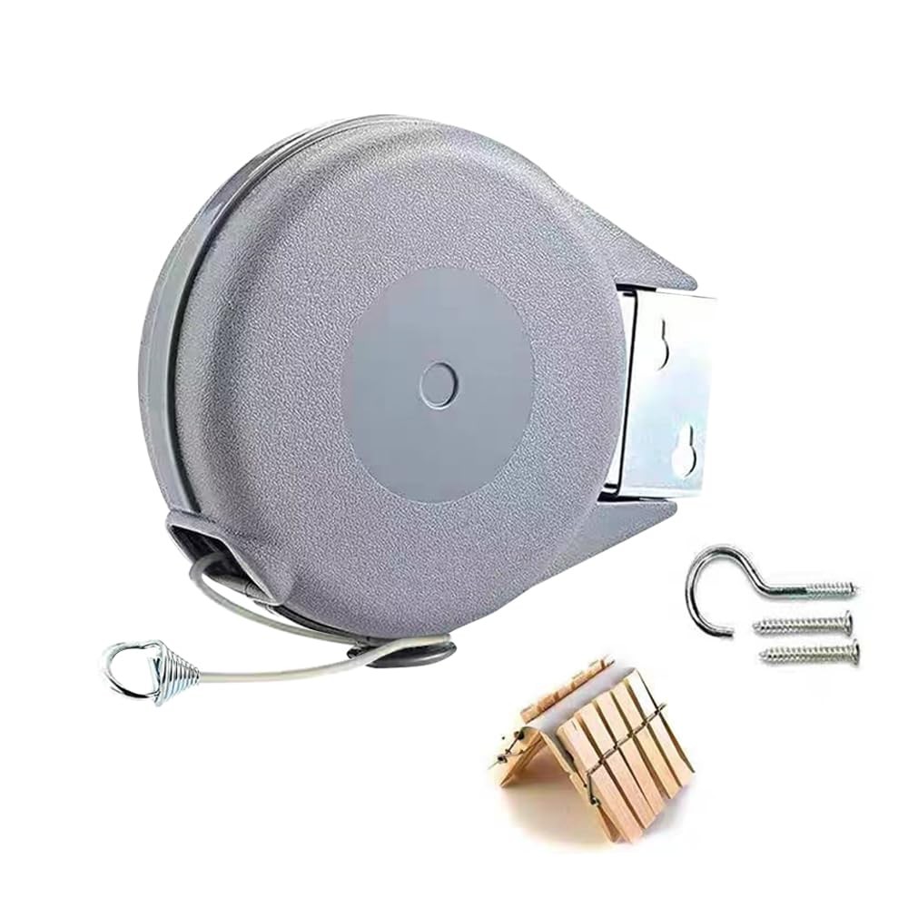Retractable Clothesline Used to Outdoor，39 feet(12 Meters) PVC Line Retractin...