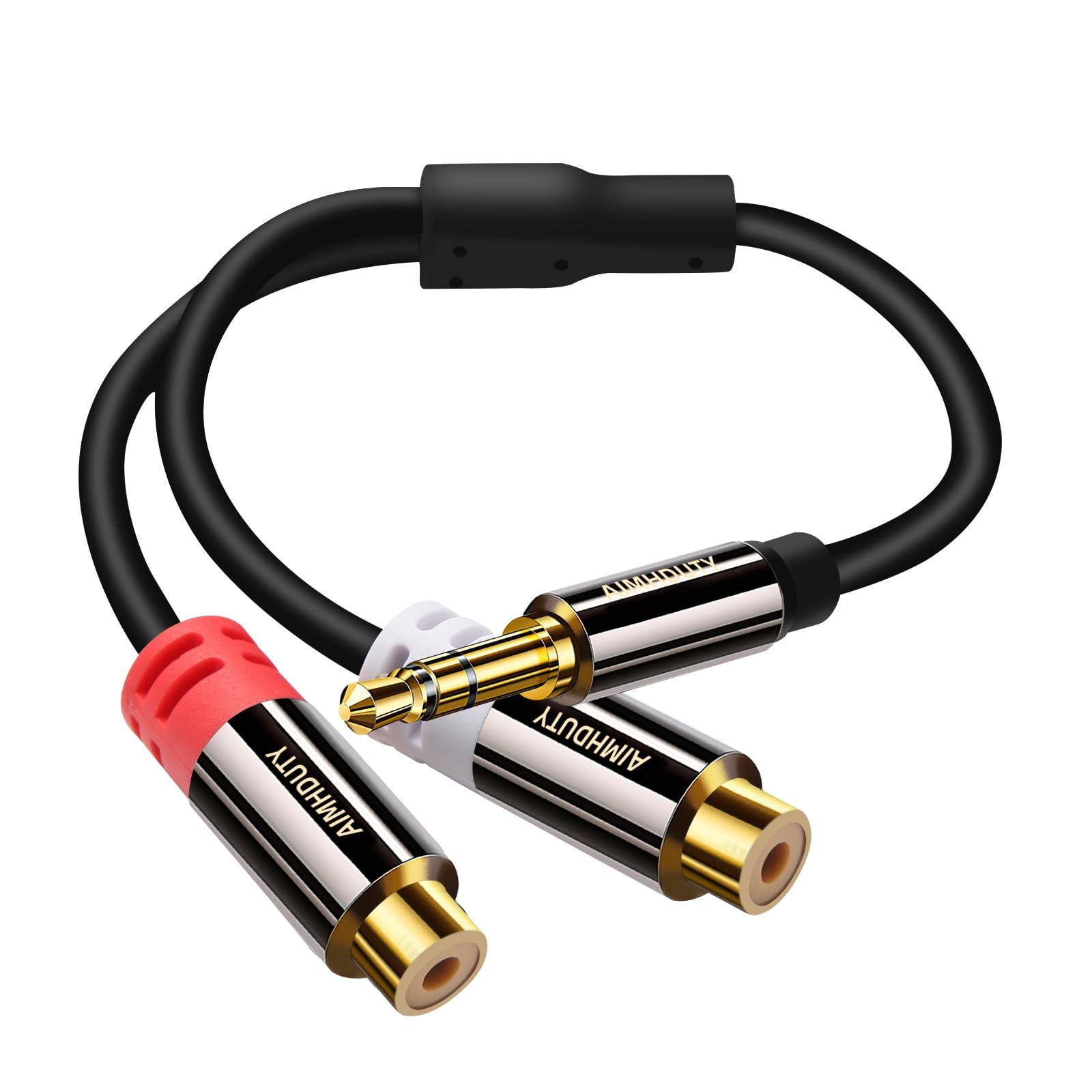 AIMHDUTY RCA to Aux Splitter Cable, 3.5mm Male 2RCA 24.5 centimeters