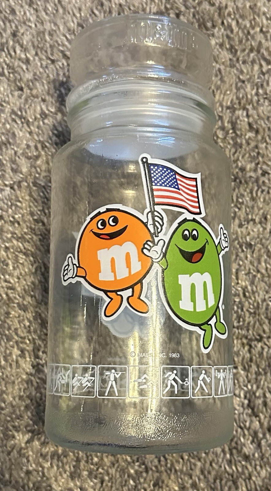 Vintage M & M Glass Jar With Lid - Los Angeles XXIII Olympics 1984