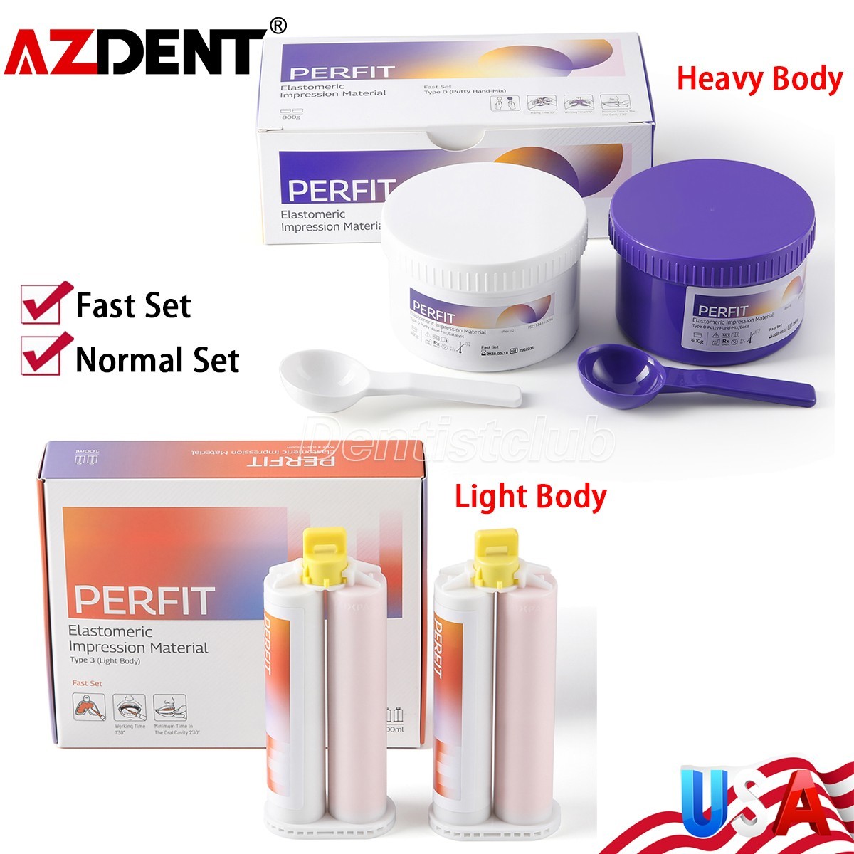 Dental Silicone Elastomeric Impression Material Heavy & Light Body Normal/Fast