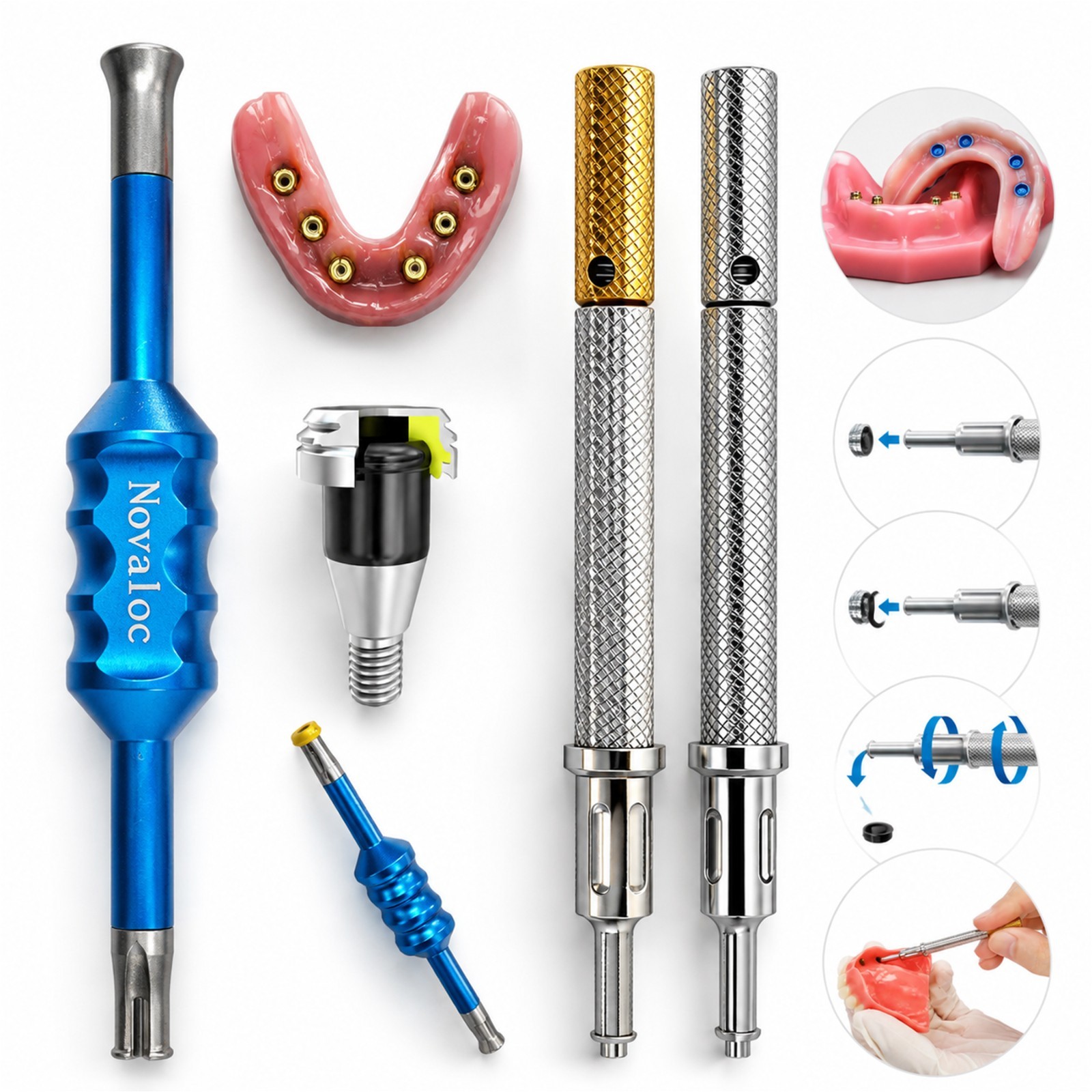 US Dental Novaloc & Locator Core Tool Mounting & Demounting Instrument Retention