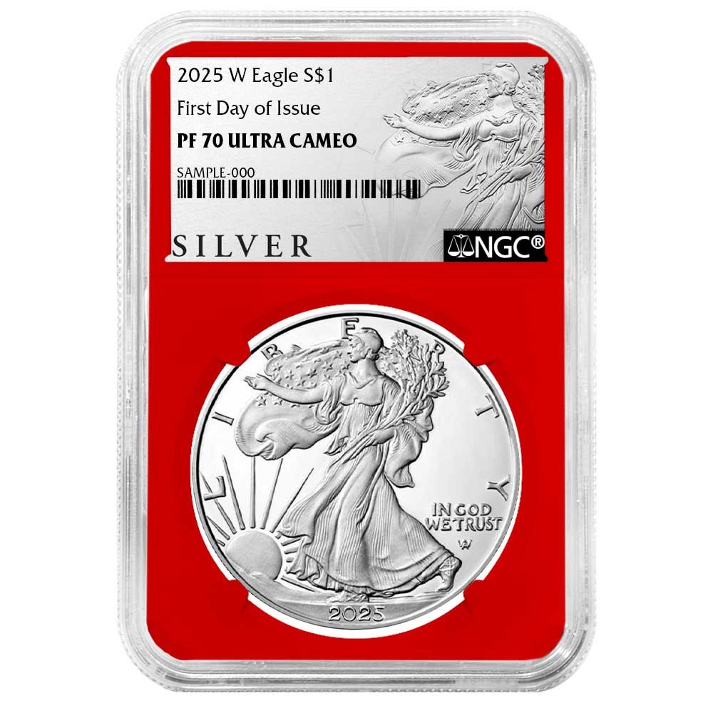 2025-W Proof $1 American Silver Eagle NGC PF70UC FDI ALS Label Red Core