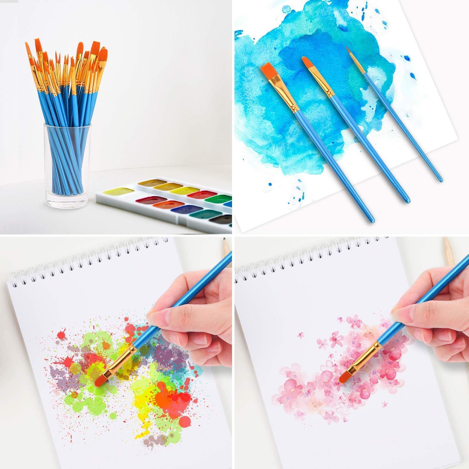 Acrylic Paint Brushes Set, Easter Basket Stuffers, 20Pcs round Pointed Tip Artis