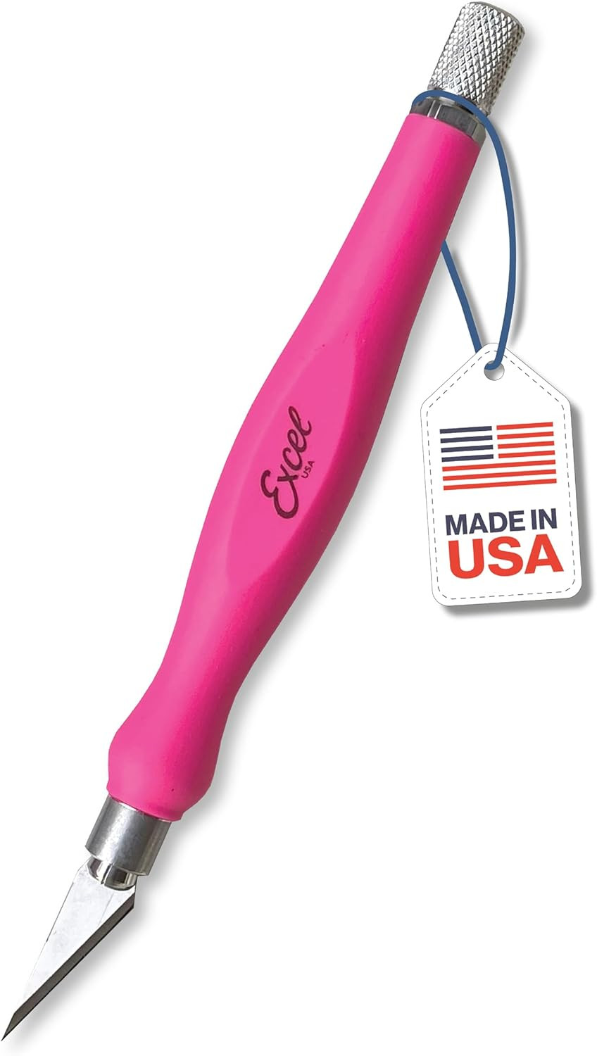 Excel Blades Fit Grip Craft Knife With #11 Ultra-Sharp Carbon Steel Angled Blade