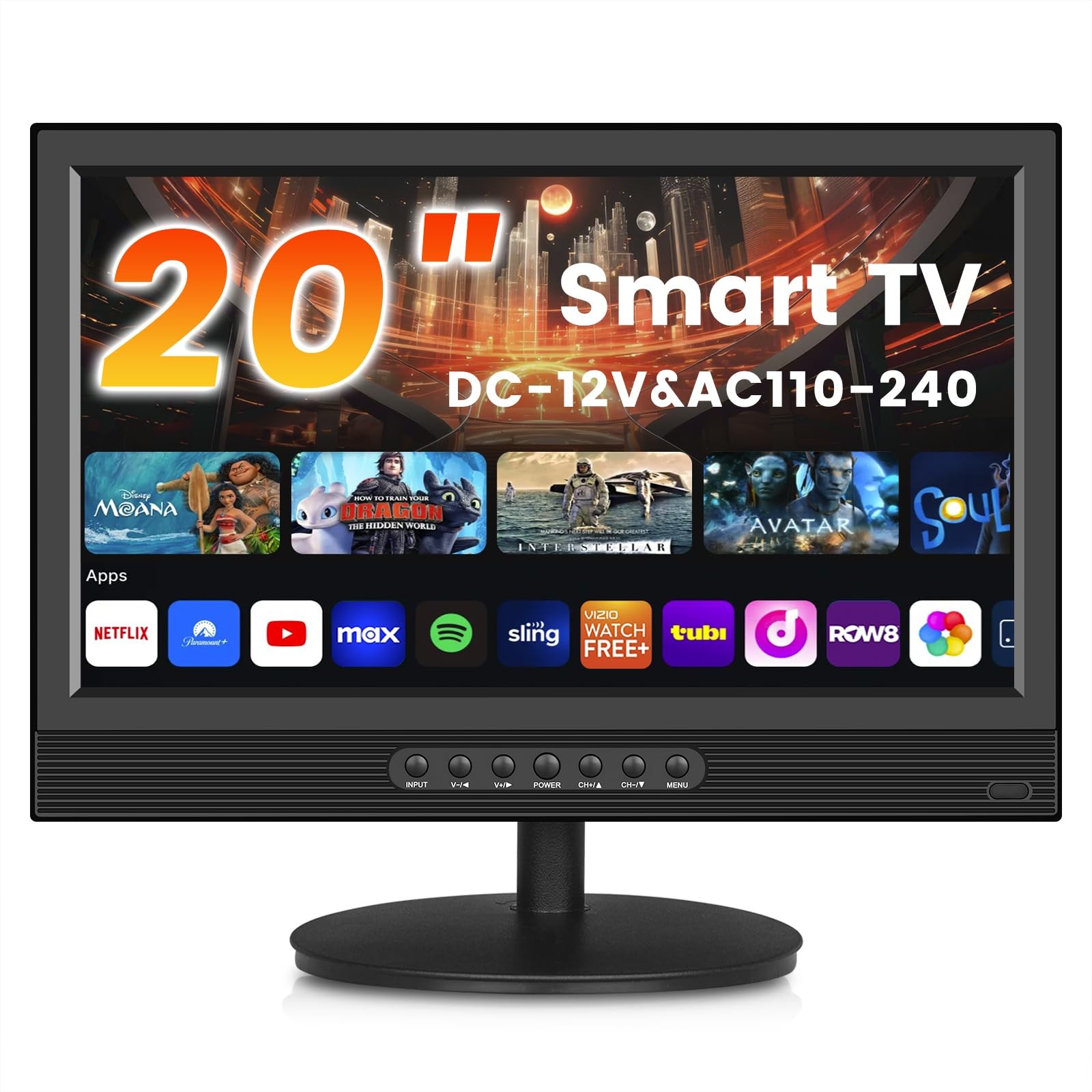Jexiop 20inch Smart TV,Full HD 1080p LED Flat Screen with ATSC 20 inches