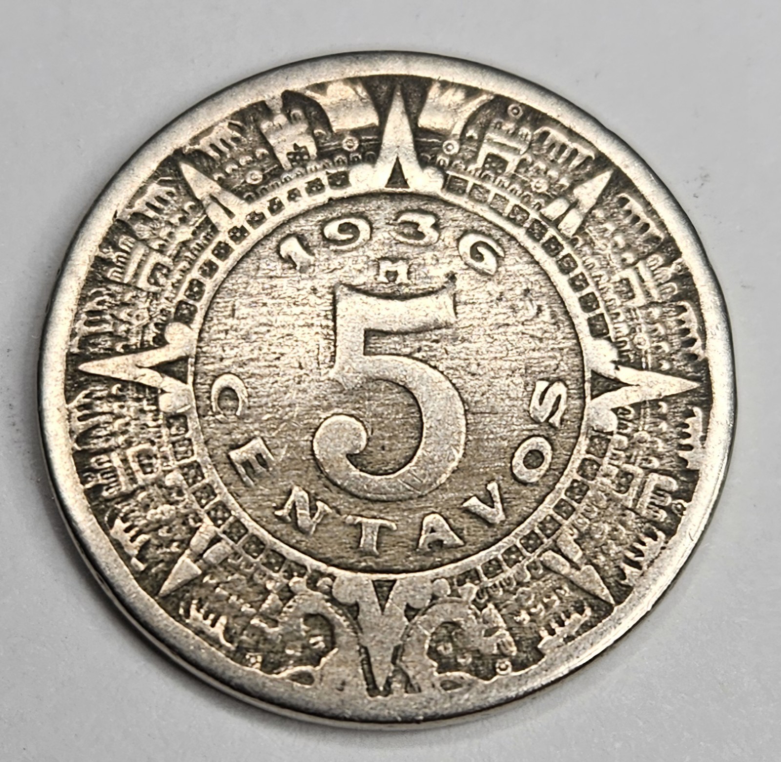 1936 Mexico 5 Five Centavos - Circulated Mexican Copper Nickel World Coin - L8