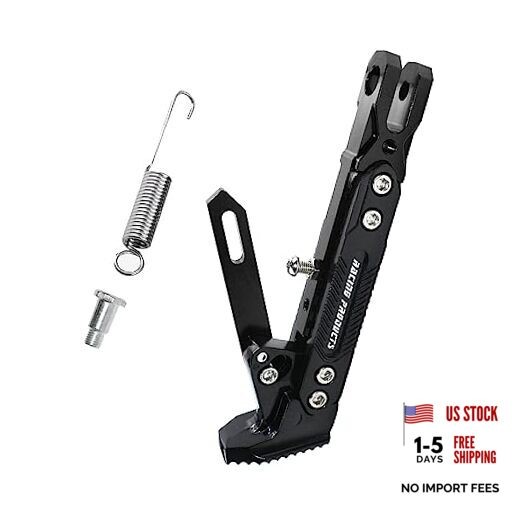 Motorcycle Universal Kickstand Adjustable Modified CNC Aluminum Alloy Black