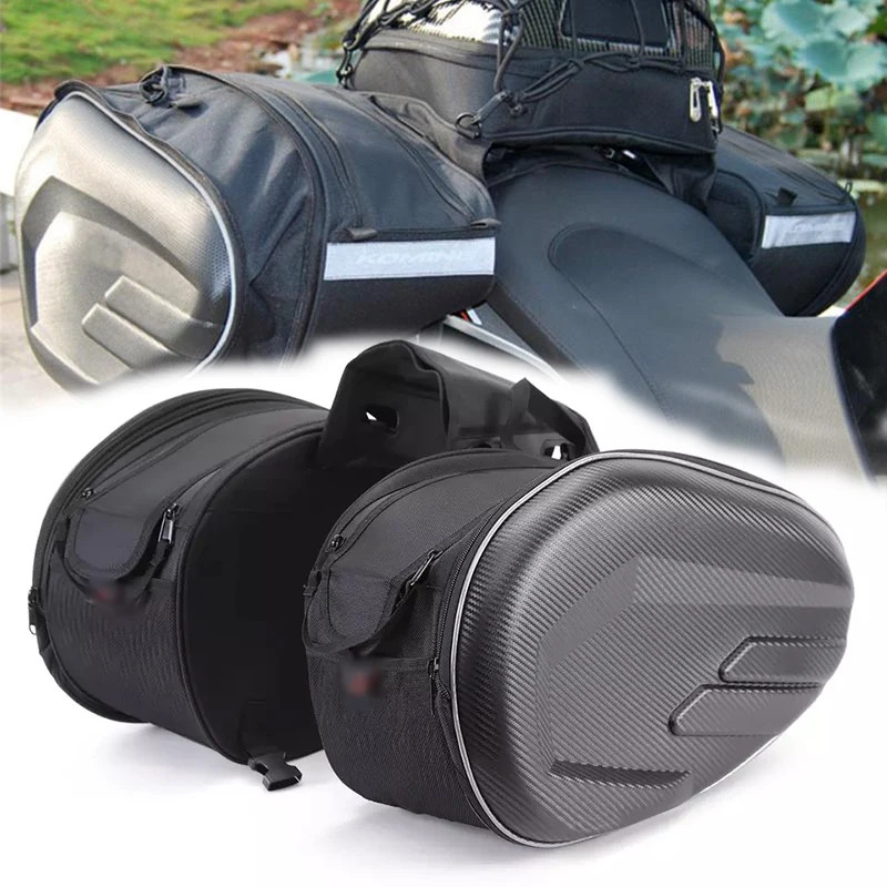 2PCS Universal fit Motorcycle Pannier Bags Luggage Saddle Bags Side Storage Fork