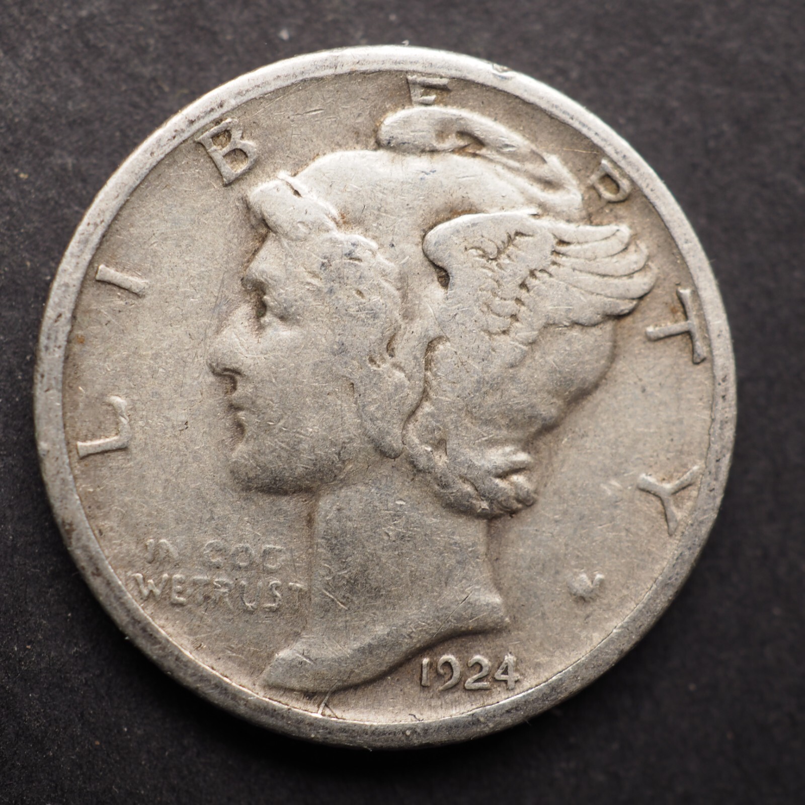 1924 *D* MERCURY HEAD SILVER DIME ***NICE COIN!*** - FREE SHIPPING! M5023
