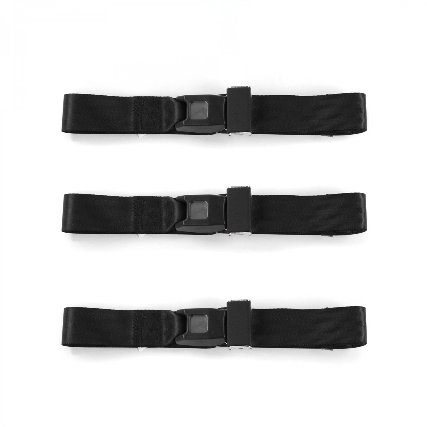 Ford Truck 1953 - 1956  Standard 2pt Black Lap Bench Seat Belt Kit - 3 Belts rod