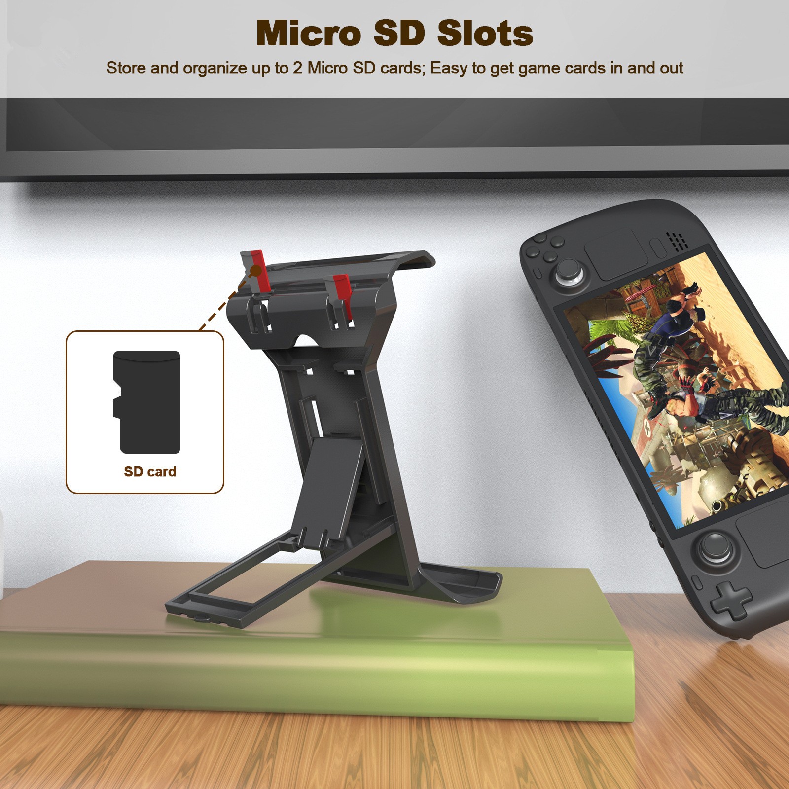 Console Desktop Holder Wall-Mounted TF Card Storage Bracket Kit For Steam Deck c
