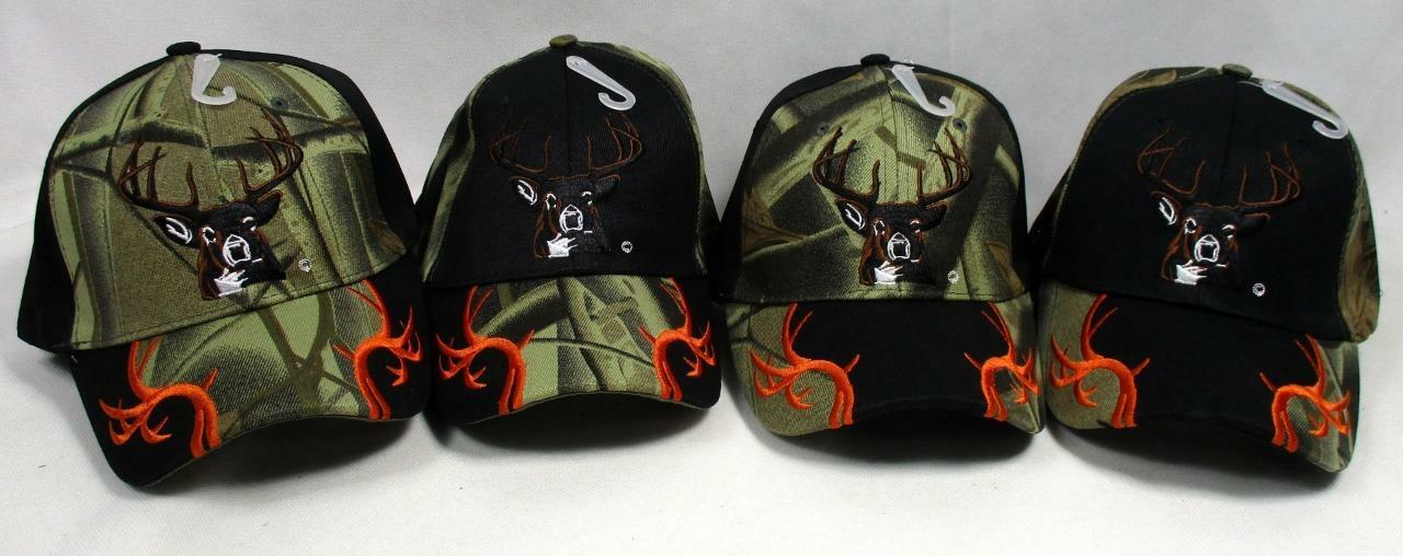 Deer Hunter Baseball Cap Hat Hunting Outdoor Sports Buck Black Camo Embroidered