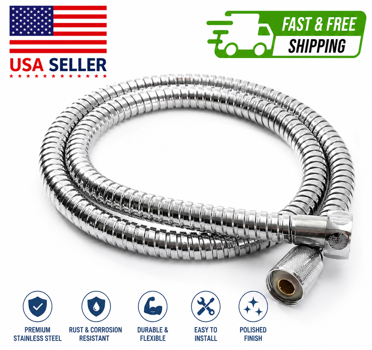 Stainless steel water pipe shower head Waterproof bathroom piping - Bathroom