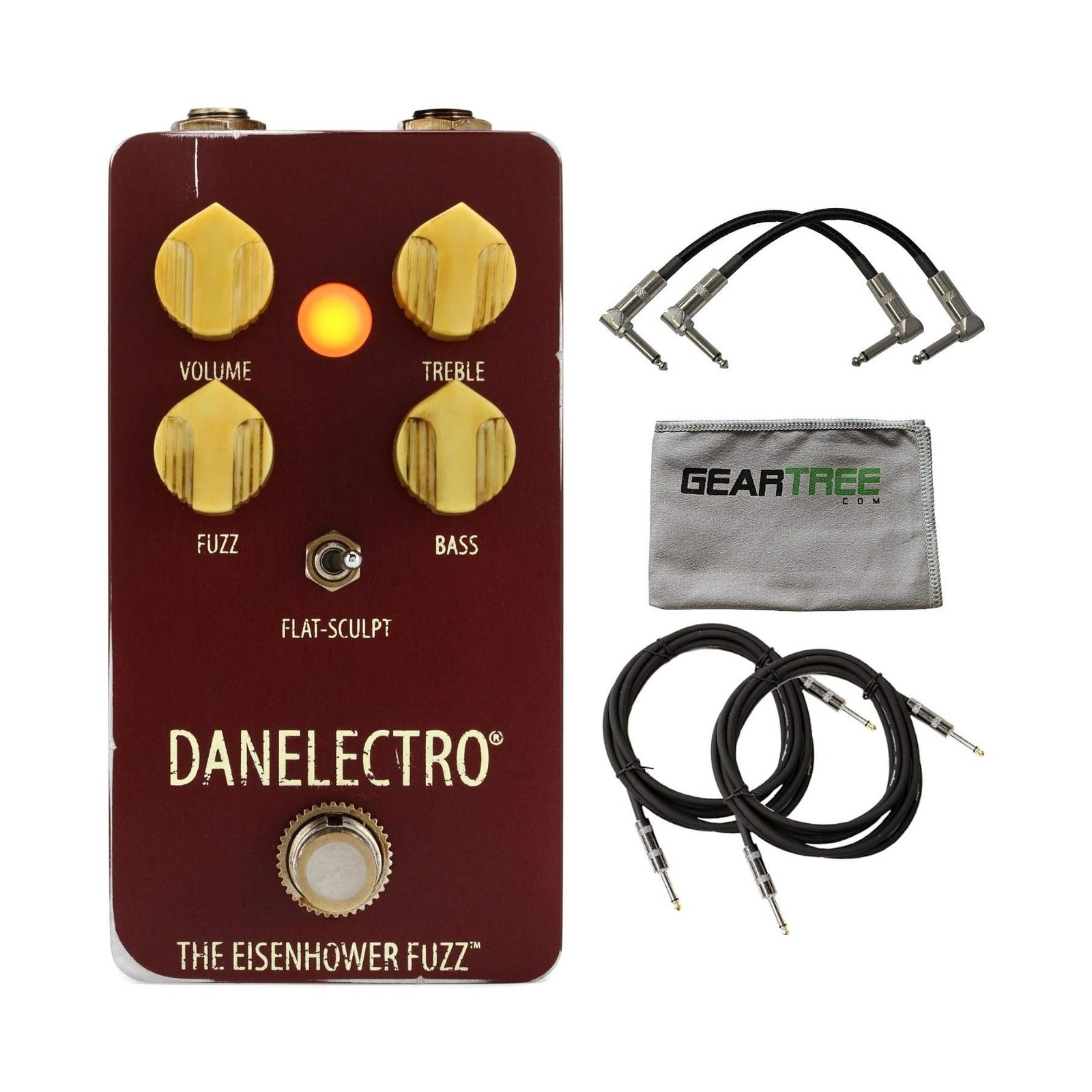 Danelectro The Eisenhower Fuzz Pedal w/Geartree Cloth and 4 Cables