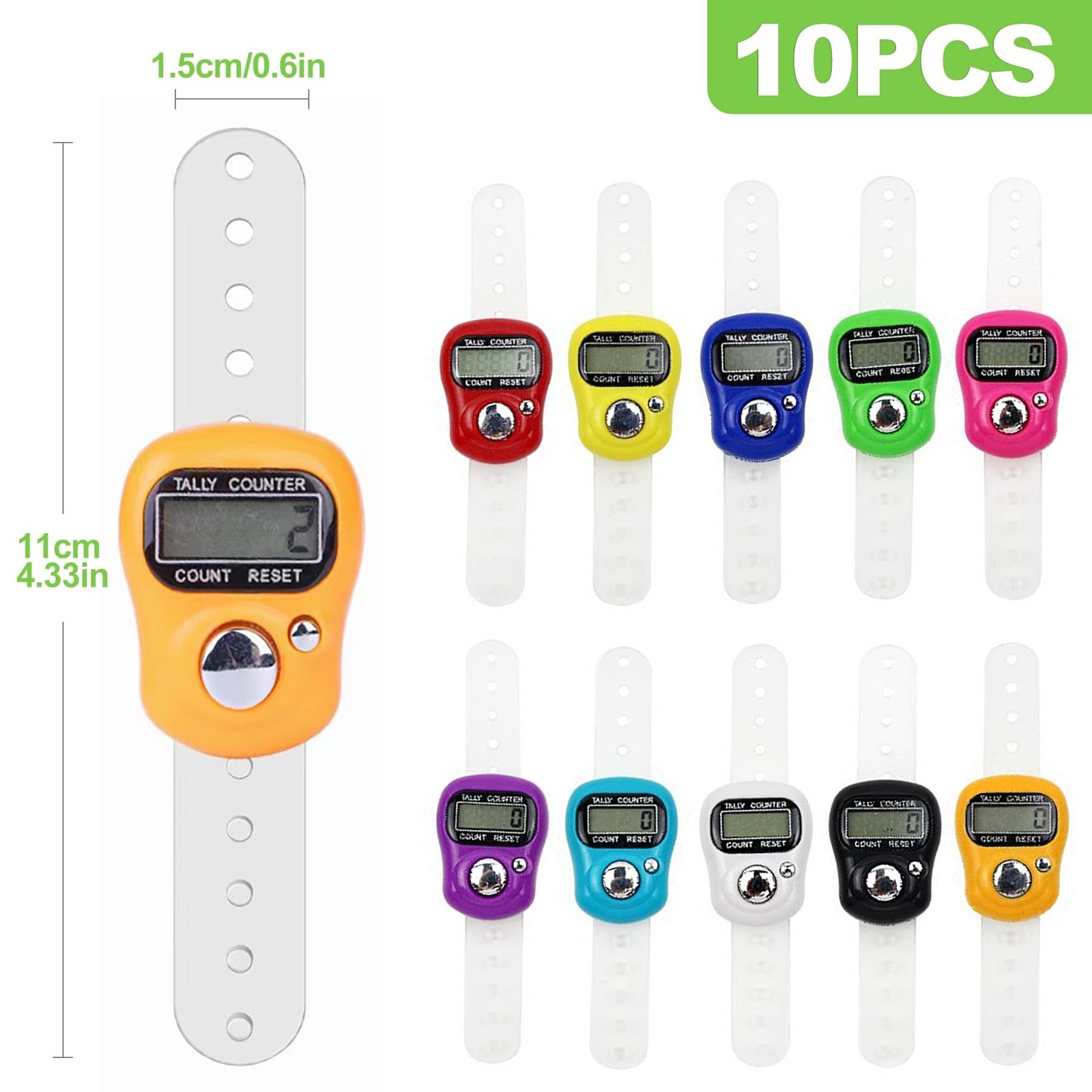 10-Pack Mini LCD Digital Finger Clicker Counter, 5-Digit Handheld Tally Count...