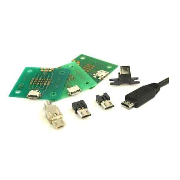 5Pcs ZX80-B-5P(30)  USB Connectors MICRO B RECPT ASBY CRDLE V TH W/LOK