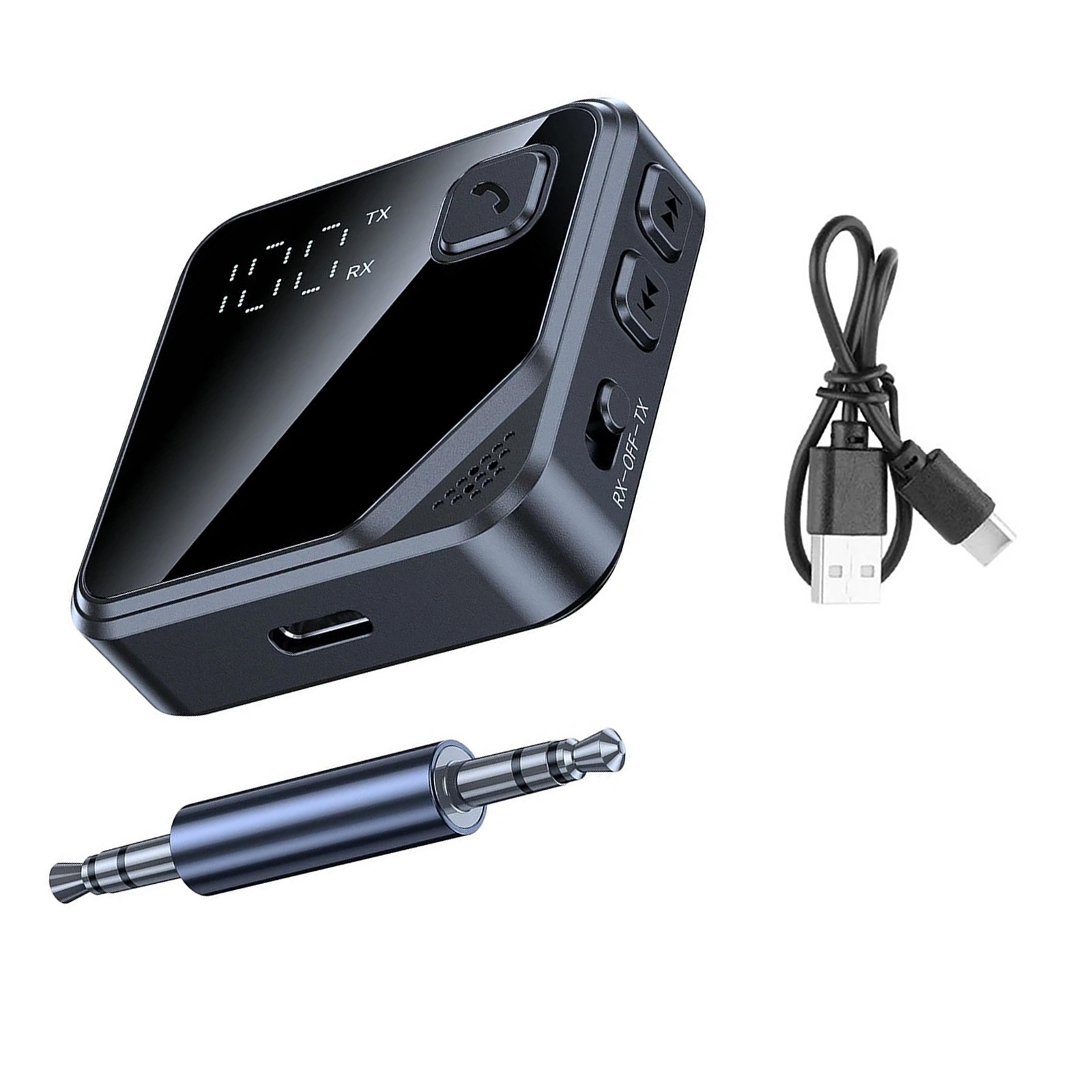 Bluetooth 5.4 Audio Transmitter Receiver 2-in-1 Wireless 3.5mm Jack Adapter