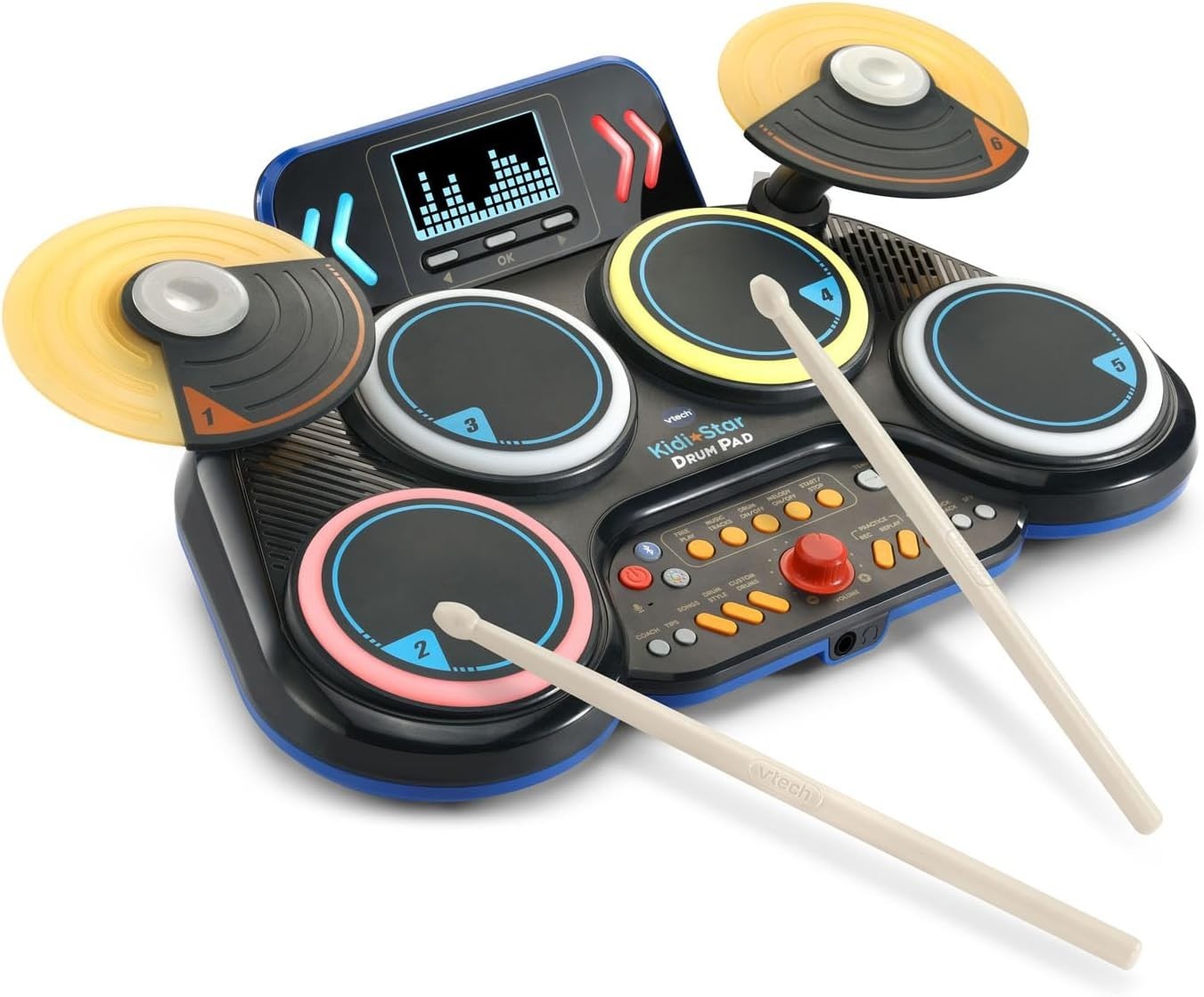 Kidi Star Black Drum Pad - Bluetooth Enabled with Recording & Learning Modes