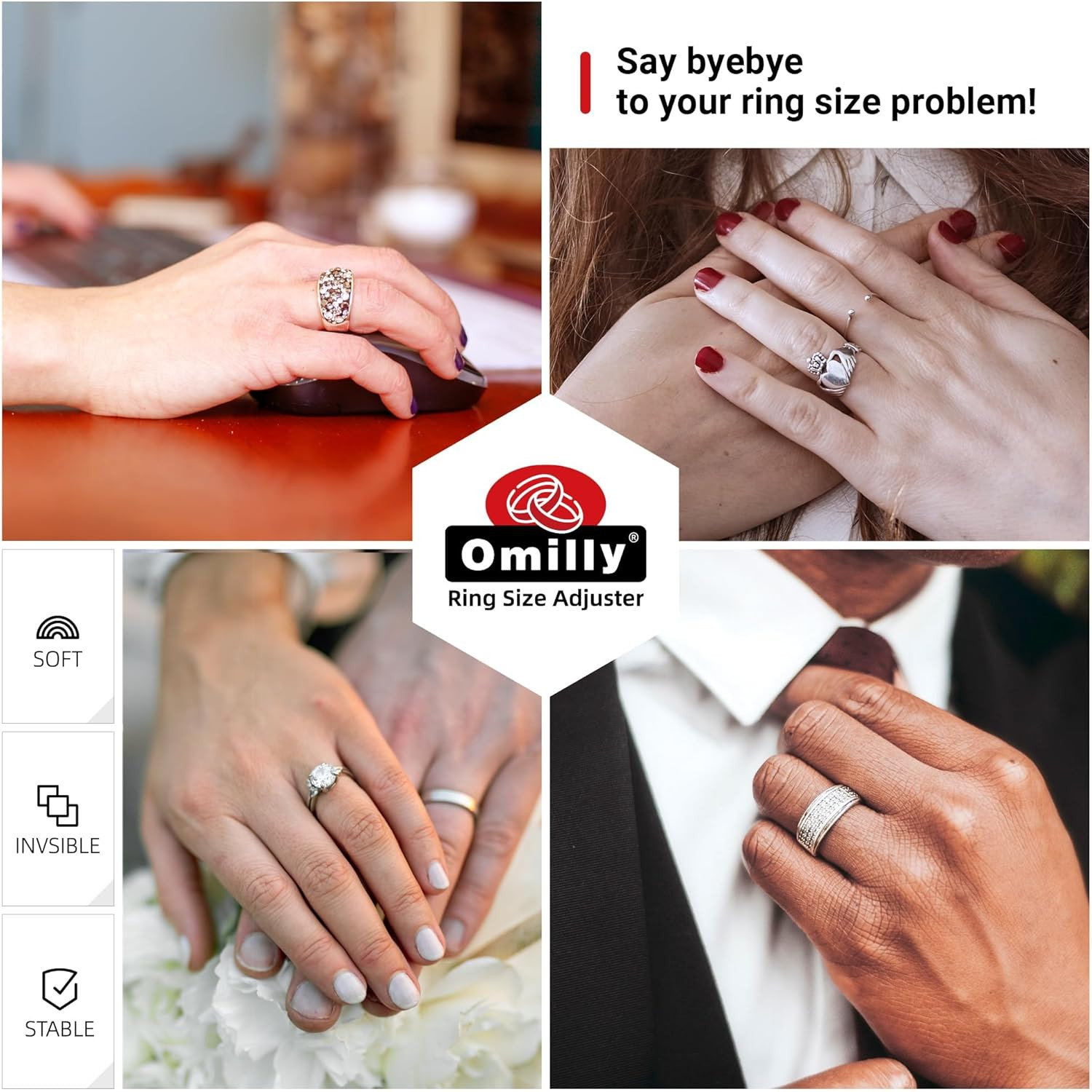 Ring Sizers for Loose Rings 8 Sizes Invisible Ring Guards