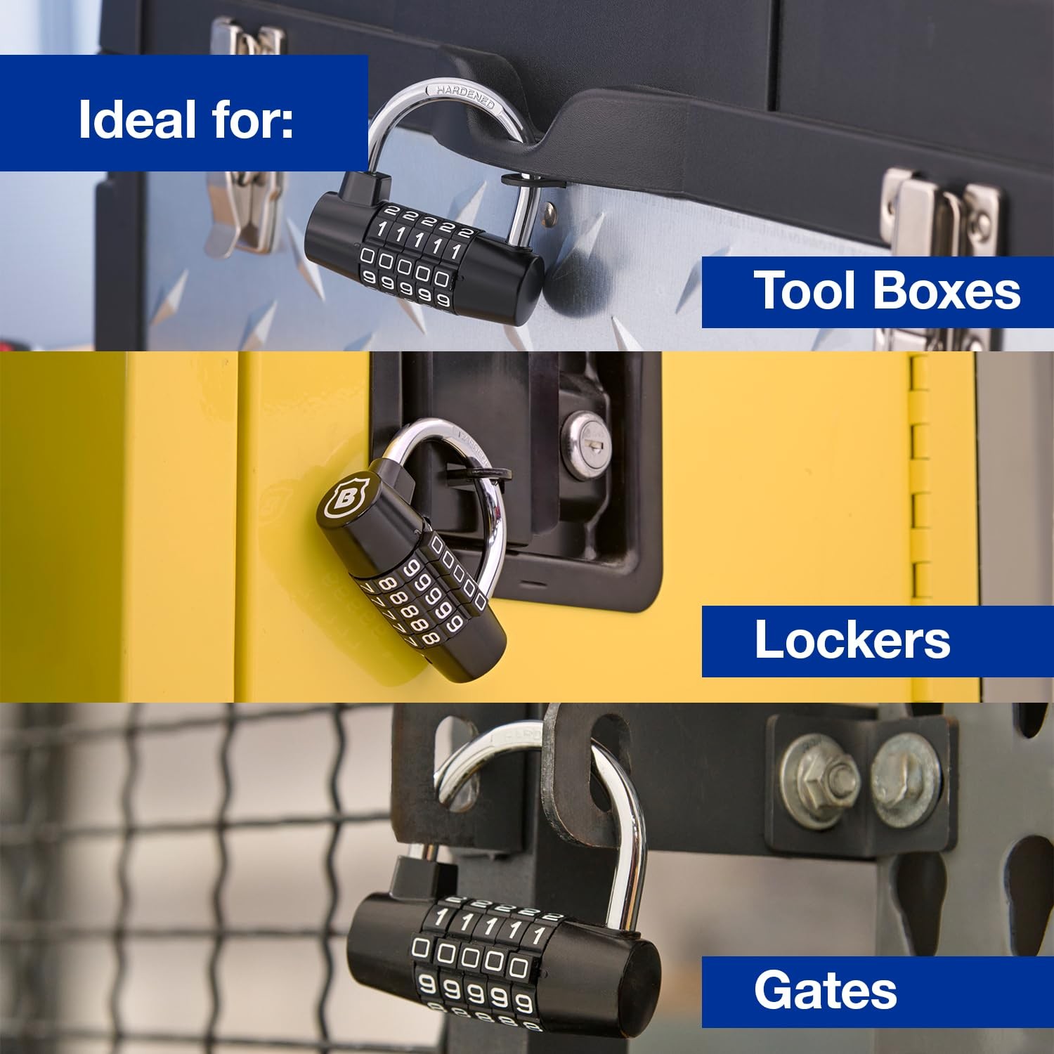 Brinks 2-7/8In Small U-Bar Resettable Combination Padlock 167-73001