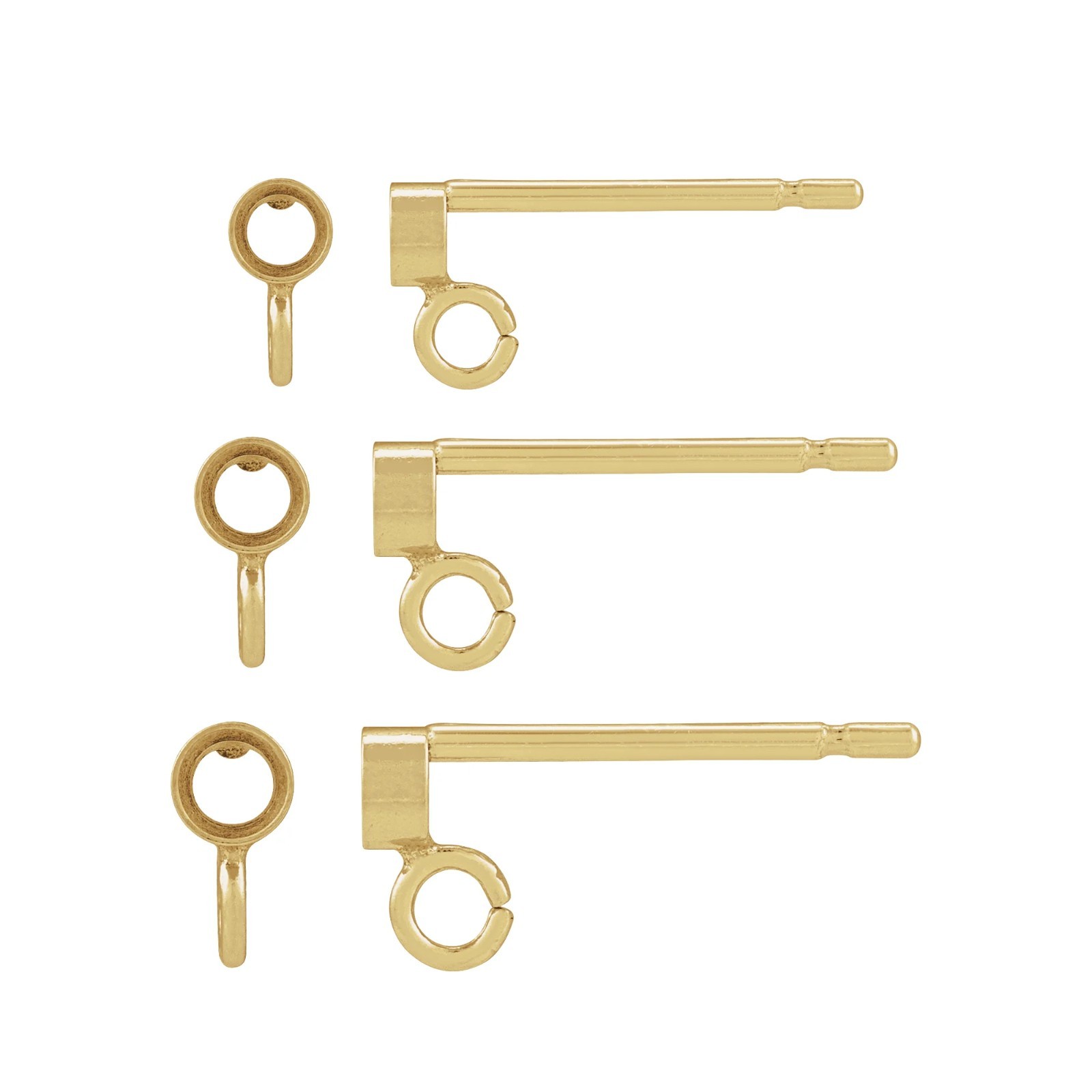 14K Yellow Gold-Filled Round Bezel-Set Earring Top