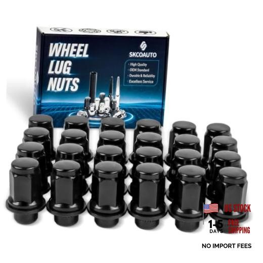 Lug Nuts 24 pcs for Tacoma Anti-Rust 13/16 Hex 1.85 M12x1.5 Black 24Pcs，1.85IN