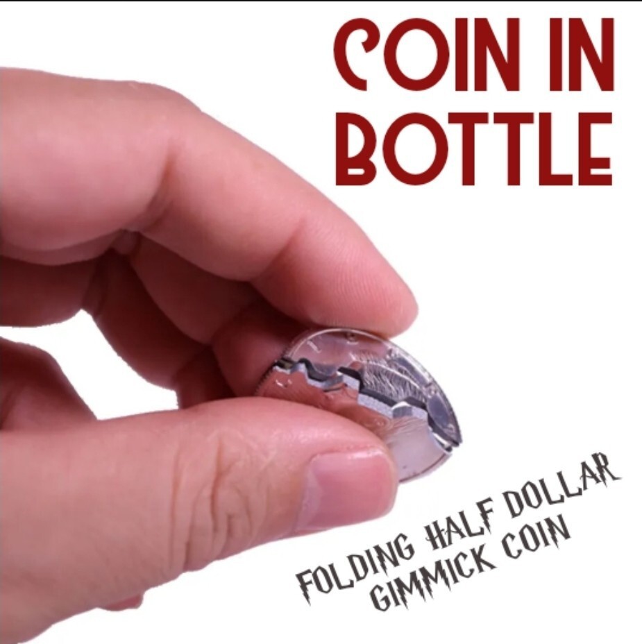 Folding Coin in Bottle Magic Trick - Half Dollar Coin Illusion - Easy to Perform