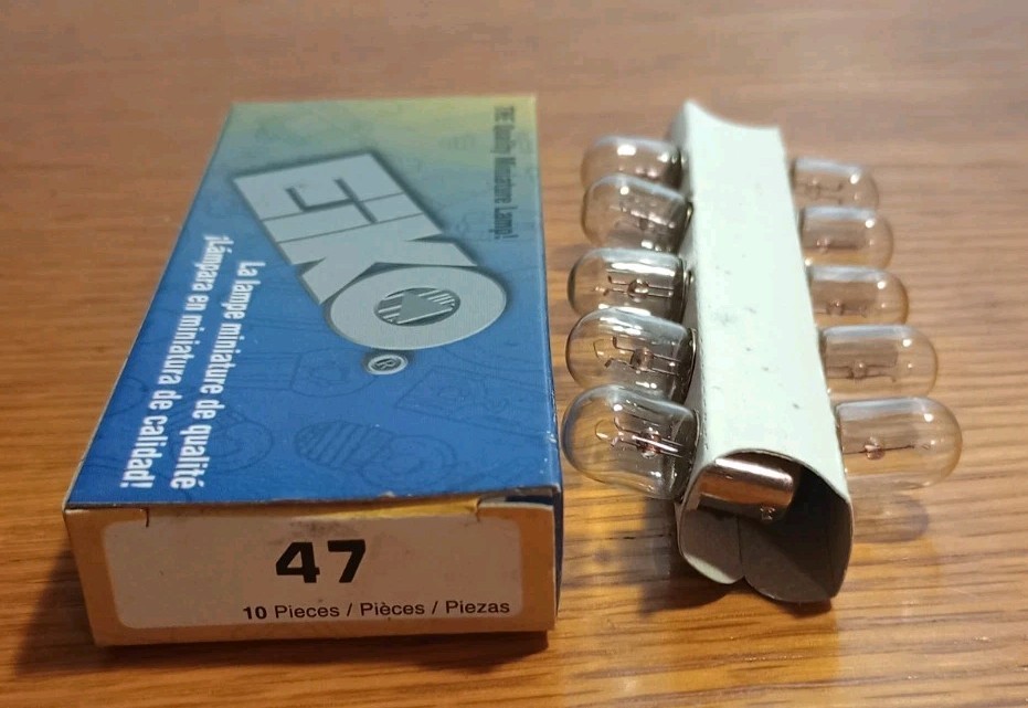 3 Boxes of 10 EIKO #47 Miniature Lamp light bulbs 6.3 Volt 15 Amp New