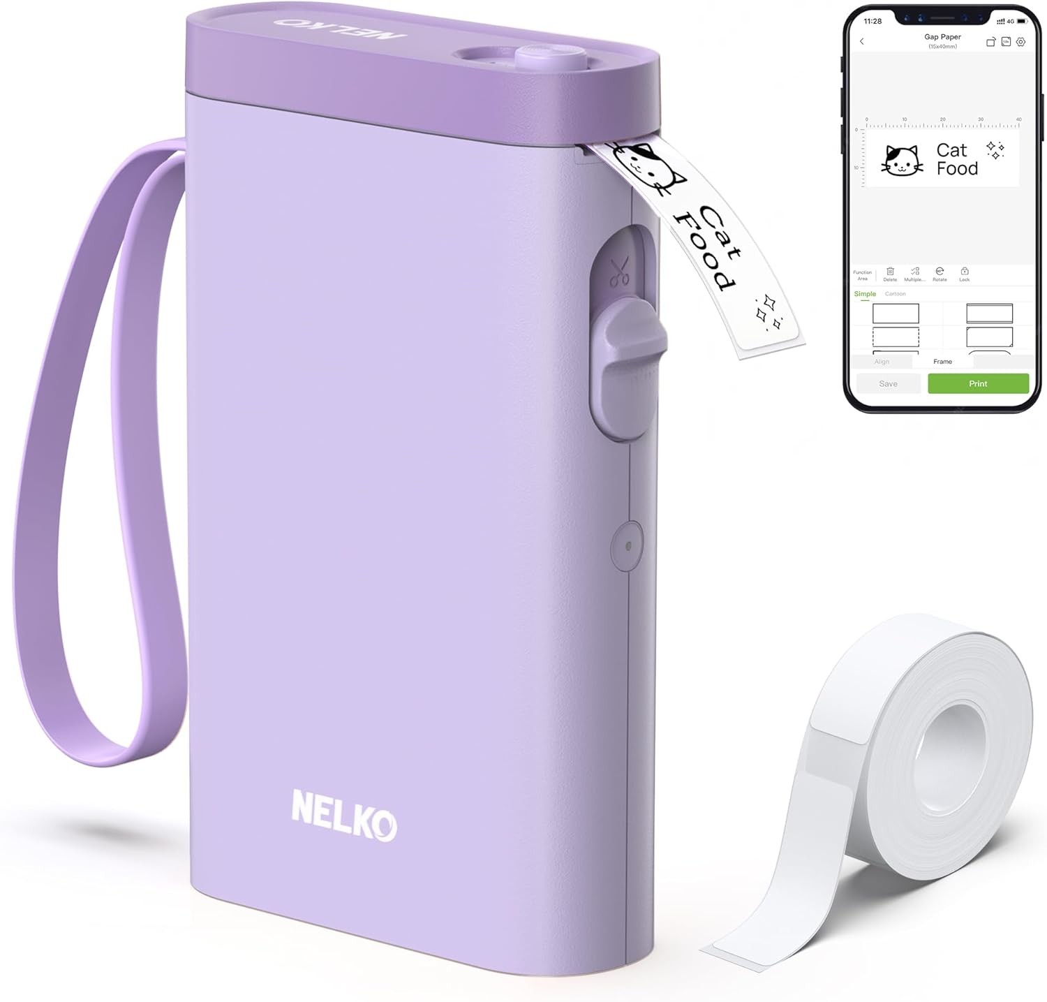 Nelko P21 Bluetooth Label Maker Mini Printer White