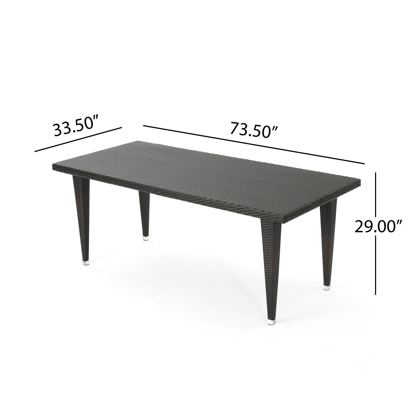 Durango Outdoor 73.5-inch Multibrown Wicker Rectangular Dining Table
