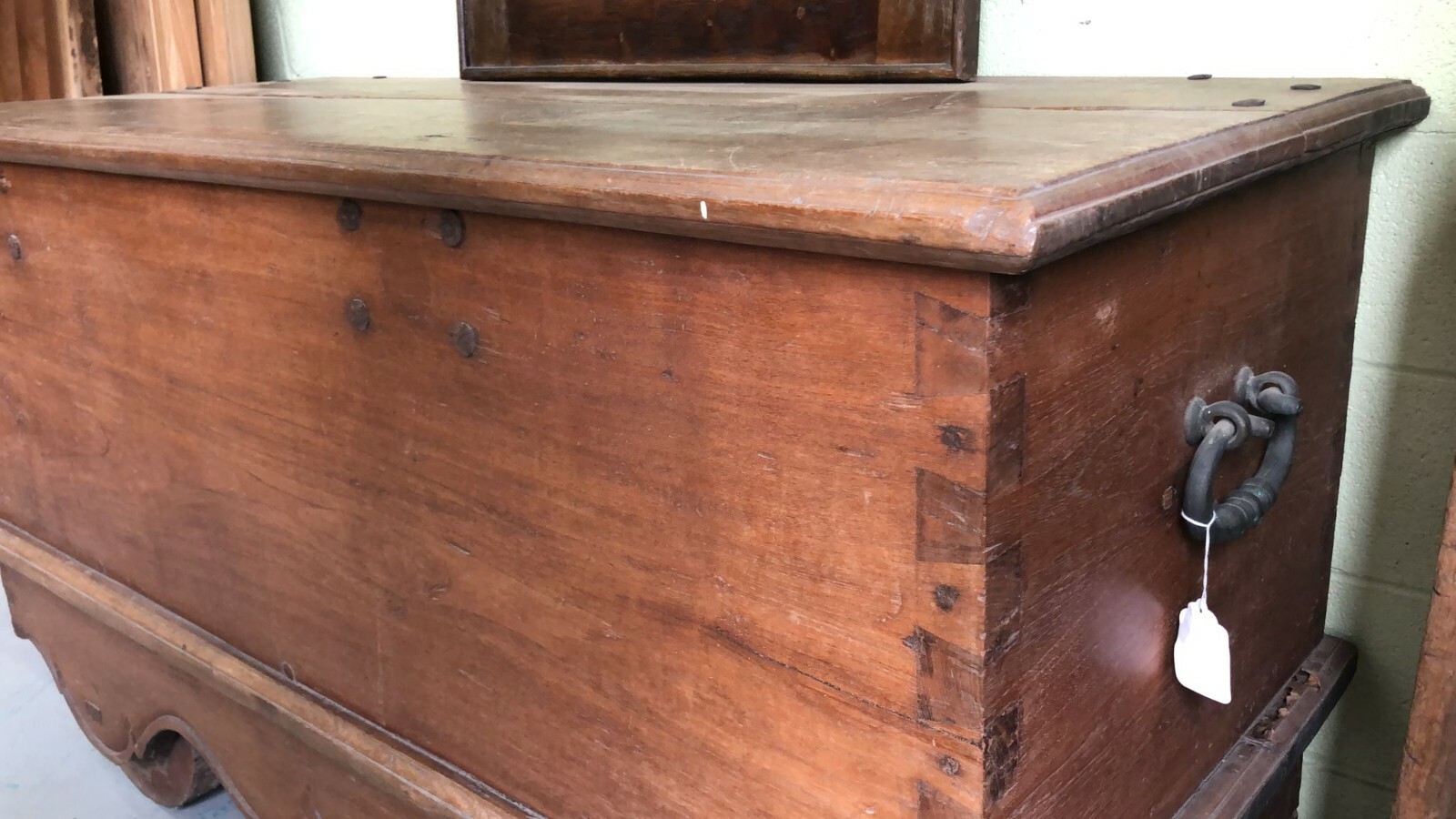 Antique teakwood  trunk handmade 61" x 27" x H 35"