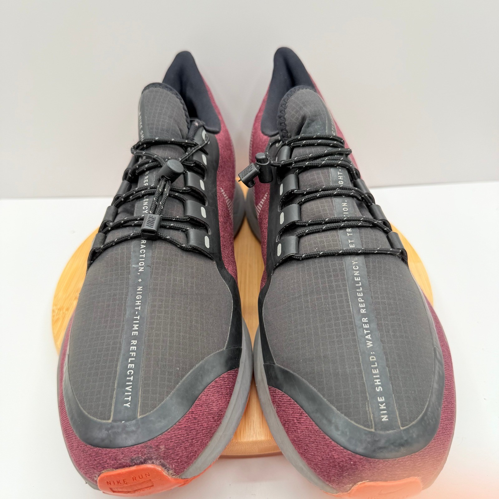 Nike Air Zoom Pegasus 35 Shield Water Repellent Running Shoes Burgundy Mens 9.5