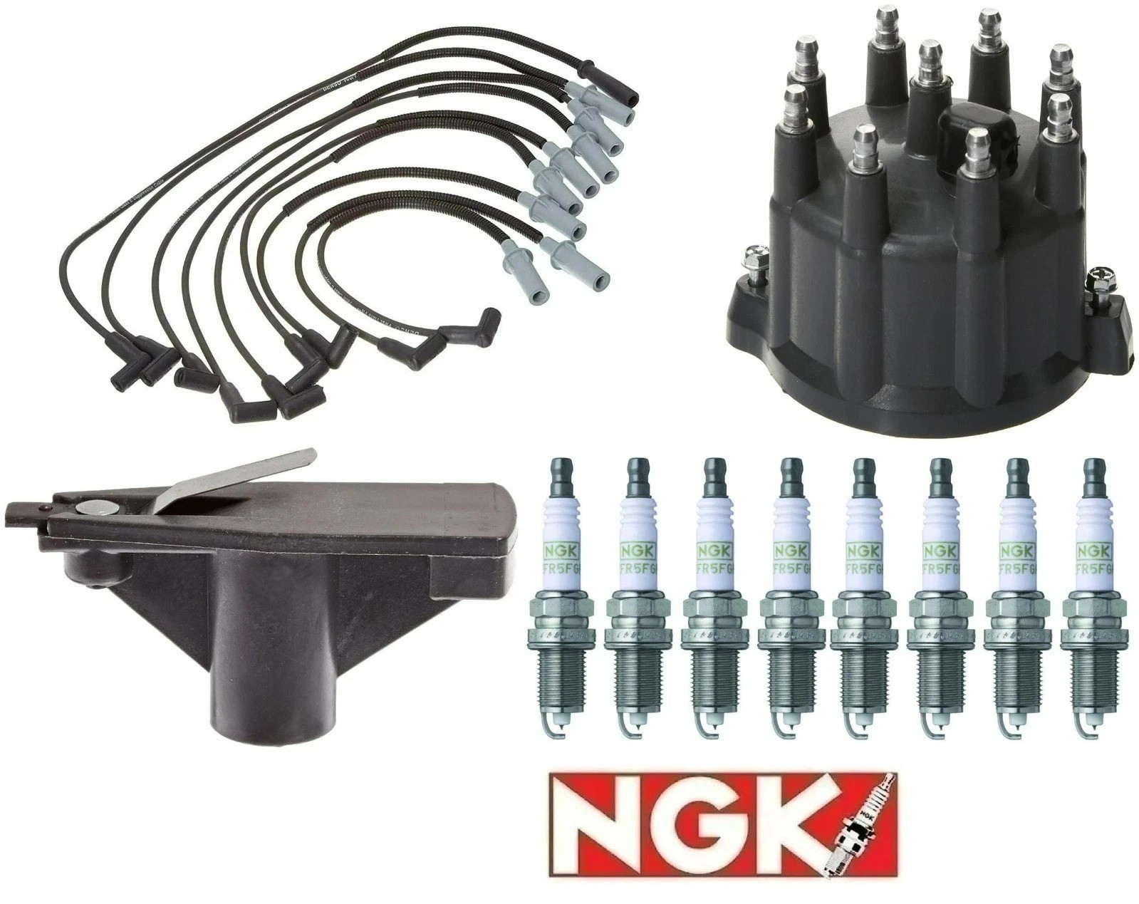 NGK Tune Up Kit Spark Plugs &Cap For Dodge Ram Dakota Durango Magnum 5.2 5.9 V8