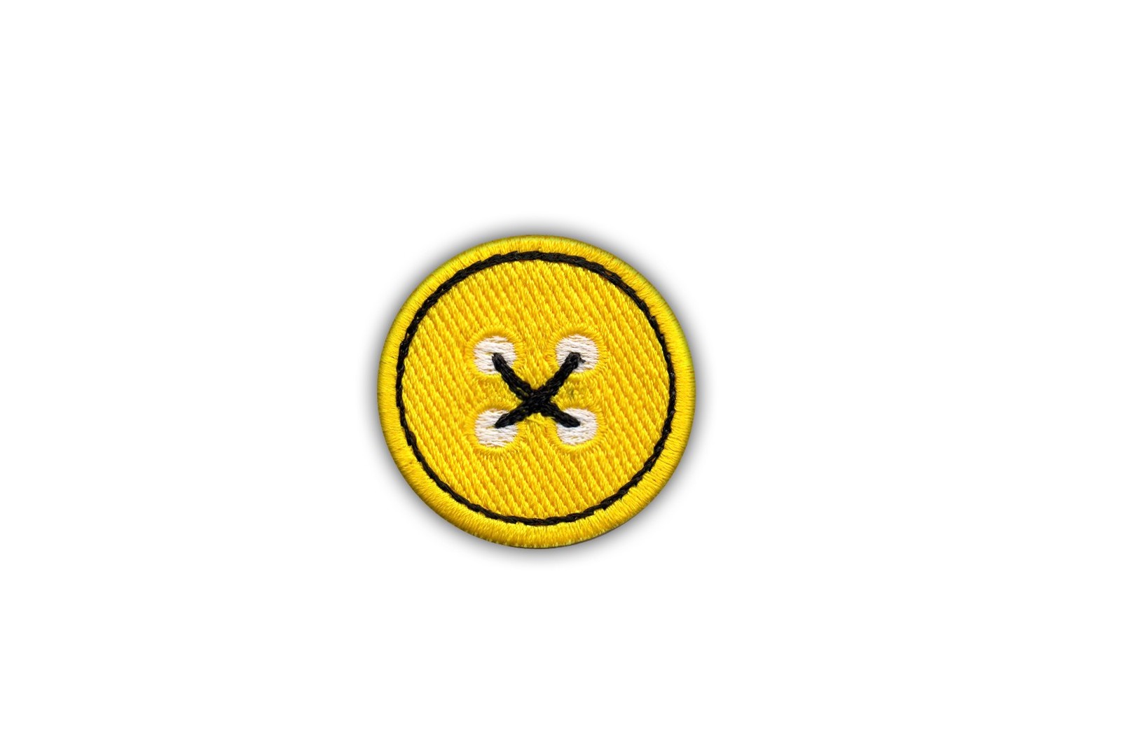 Yellow button Patch/Badge Embroidered